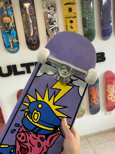 Skate Completo Economico 8.5 Vulture Verde Meta