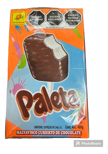 Malvavisco Cubierto De Chocolate Paleta De La Rosa 20pz