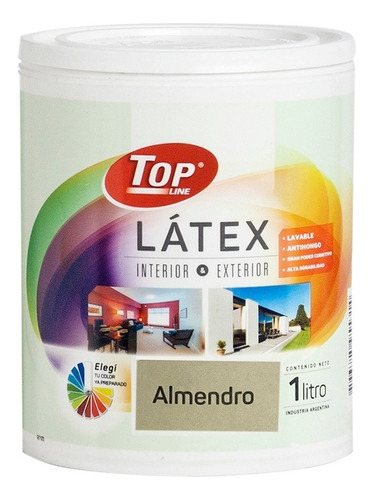 Pintura Latex Lavable Interior Exterior 1 Litro Colores Color Almendro