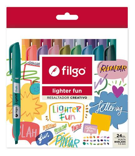 Resaltadores Filgo Para Lettering Fino Lighter Fun X24