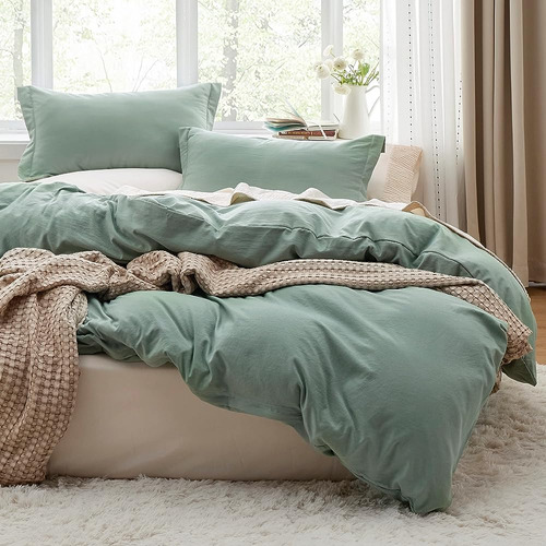 ~? Bedsure Sage Green Duvet Cover Queen Size - Juego De Fund