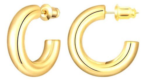 Arracada Arete Circular Oro Laminado 18k Para Mujer 25mm