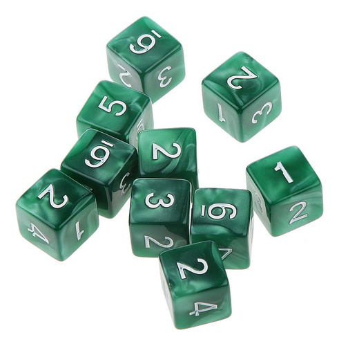 107d6 Dados Numeral Dado De 6 Caras De Verde Y Rojo