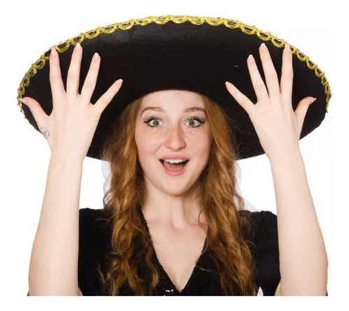 Autêntico Chapéu Mexicano Charro Mariachi Fiesta 2 Peças.