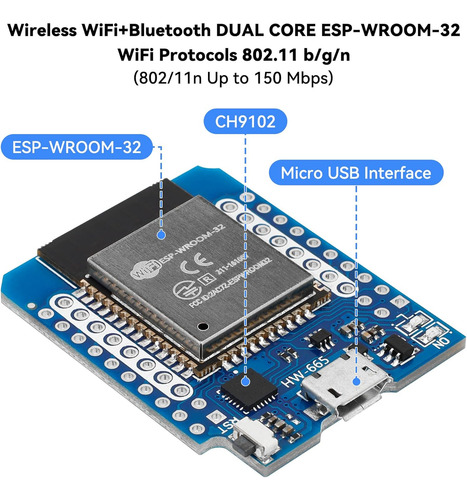 5 Piezas D1 Mini Esp32 Esp-wroom-32 Wlan Wifi Bluetooth Iot