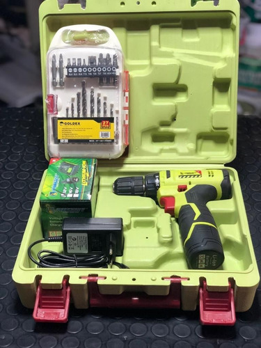 Taladro A Batería 12v 2bat C/maletín+estuche Puntas Mechas 