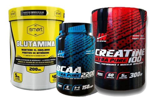 Glutamina, Bcaa Y Creatine Smart Nutrition ¡envío Gratis!