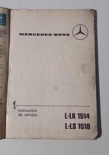 Instruccion De Servicio Mercedes Benz L Lk 1514 L Ls 1518