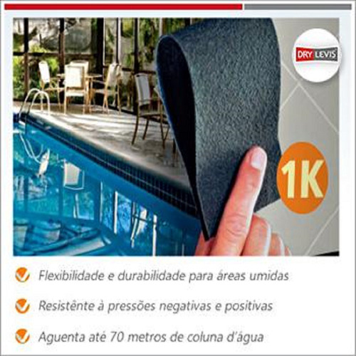 Manta líquida Drylevis, elástica y cementosa, color gris, 4 kg