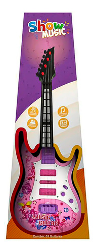 Guitarra Infantil Com Alça Luz E Som Presente Para Meninas