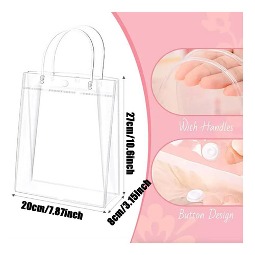 20 Bolsa Regalo Con Asa Transparentes Boda Bautizo Recuerdos