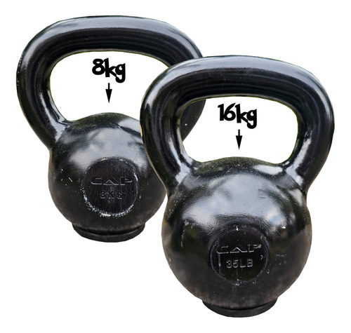 2 Pesas Rusas 8kg Y 16kg Cap Barbell