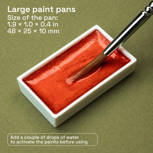Juego De Pintura Acuarela Metálica Profesional 6 Colores Metálico