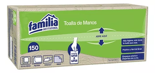 Toalla de Manos Flujo Central natural hoja doble rollo x 100 m - Familia  Institucional