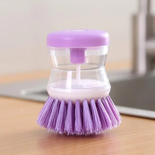 Mini Cepillo Con Dispensador De Jabón Para Lavar Trastes