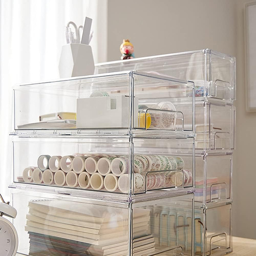 Paquete De 2 Cubos Organizores Apilables Para Refrigilor Con