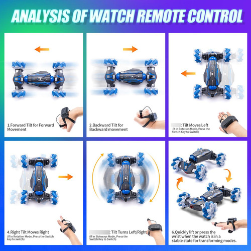 Coche Acrobacias Rc 4wd Sensor Gestos 2.4 Ghz Doble Cara 360
