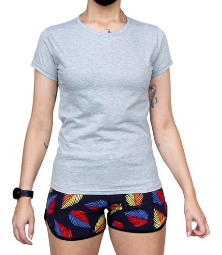 Camiseta Feminina Blusinha Moda Básica Algodão Confort Line