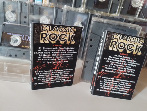 Box 13 Fitas K7 Gravadas Classic Rock- Queen Floyd D Straits Cinza-escuro (Usado)