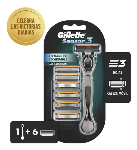 2 Pza Rastrillo Para Afeitar Recargable + Repuestos Gillette