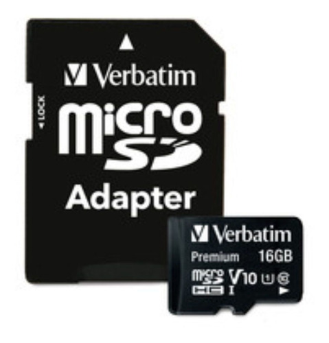 Memoria Micro Sd 16gb Verbatim Clase 10 Celular + Adaptador