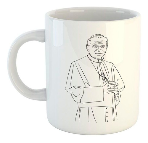 Taza De Ceramica Dibujo Papa Juan Pablo Ii Religion