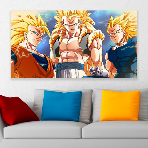 Cuadro Decorativo Dragon Ball Z Goku Vegeta Mod3 Art 80x50cm