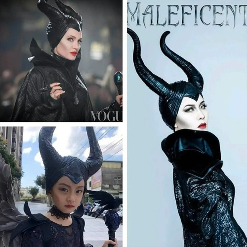 Cuernos De Maléfica De Látex Negro Para Disfraz De Halloween