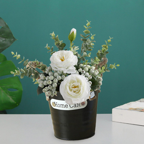 Macetero De Flores De Granja, Cubo De Metal 10x10x7,5 Cm