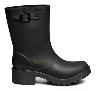 Botín Dama Caucho Impermeable Lluvia Pvc Tacón Botas Mujer