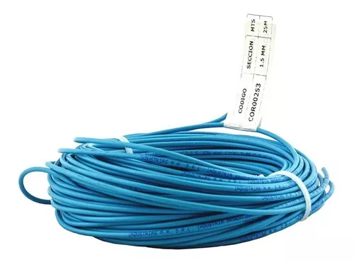 Rollo de cable flexible unipolar 1,5 mm color azul 25m