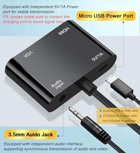Adaptador Vga A Hdmi+vga Para Monitores Duales, Vga A Vga,