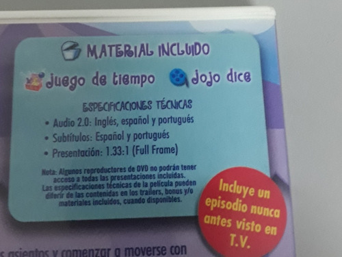 Dvd Infantil El Circo De Jojo De Disney Como Nuevo!!