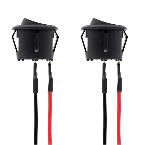 2 X Mini Switch Kcd1 Rocker On Off 21mm C/ Cable, 250v 6a Ac