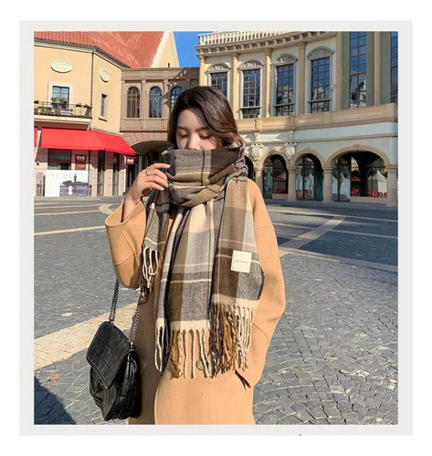 Bufanda Invierno Unisex Cuadros Coreano/grueso Y Versátil
