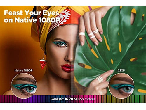 Proyector Mooka Native 1080p Con Wifi, Proyector De Película