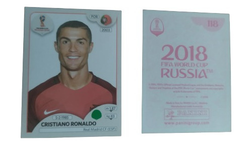 Barajita Panini Mundial Rusia 2018 Cristiano Ronaldo