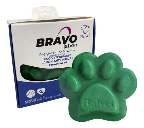 Jabon Anti-pulgas Y Garrapatas Para Perros Bravo 80g