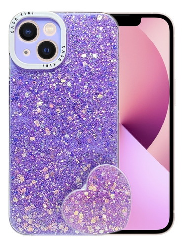 Carcasa Para iPhone 13 Glitter Incluye Pop Socket