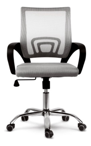 Silla De Pc Escritorio Gris De Tela, Mesh Cromada Grupo Sl