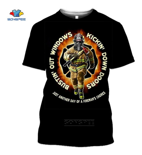 Polera Sublimada Calavera Bombero Lnp2135 Polera Sublimada Calavera Bombero Lnp2135