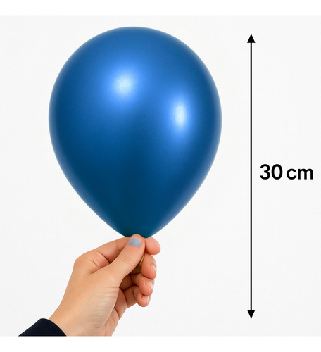 Globo Cromado 12 Pulgadas X50u Varios Colores Chrome Azul