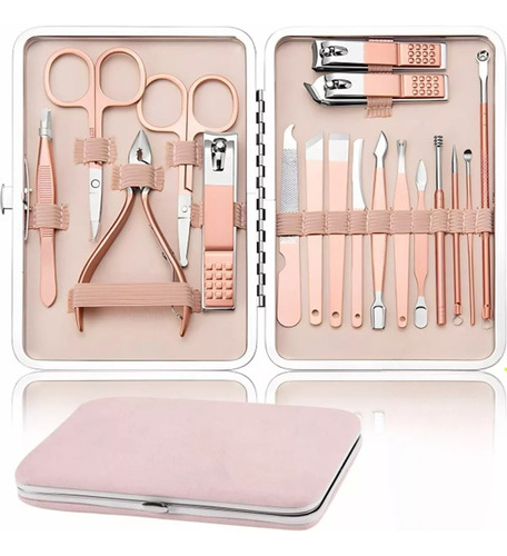 Set Cortauñas De Acero Inoxidable 18 Piezas Nail Art Tools