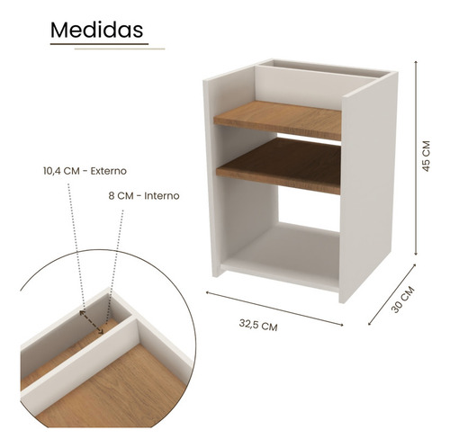 Mesa Cabeceira Quarto Pequena Branca Nicho Cama Box Moderna