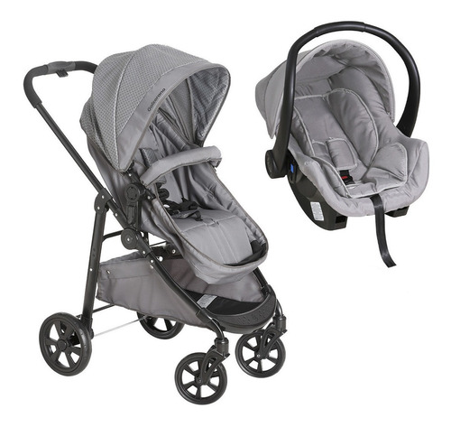 Carrinho de bebê de paseio Galzerano Olympus travel system cinza com chassi de cor preto