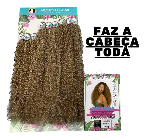 Cabelo Bio Fibra 70cm Lindona Cacheado Fashion Classic