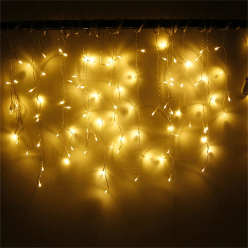 Juego Luces Navidad Cascada 200 Led 5 Mts Blanco Calido