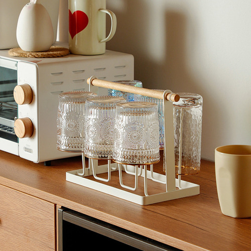 Soporte Para Tazas De Café De Hierro (w), Colgador De Vidrio