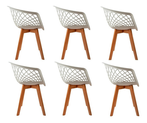 Imagem 3 de 4 de 6.cadeira Web Cloe Clarice Sidera Base Wood - Artiluminacao