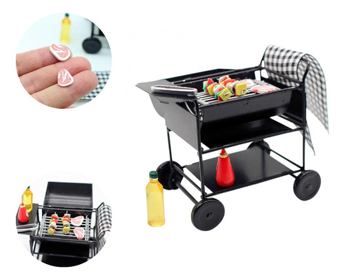 Kit De Parrilla Para Barbacoa De Casa De Muñecas En Miniatur